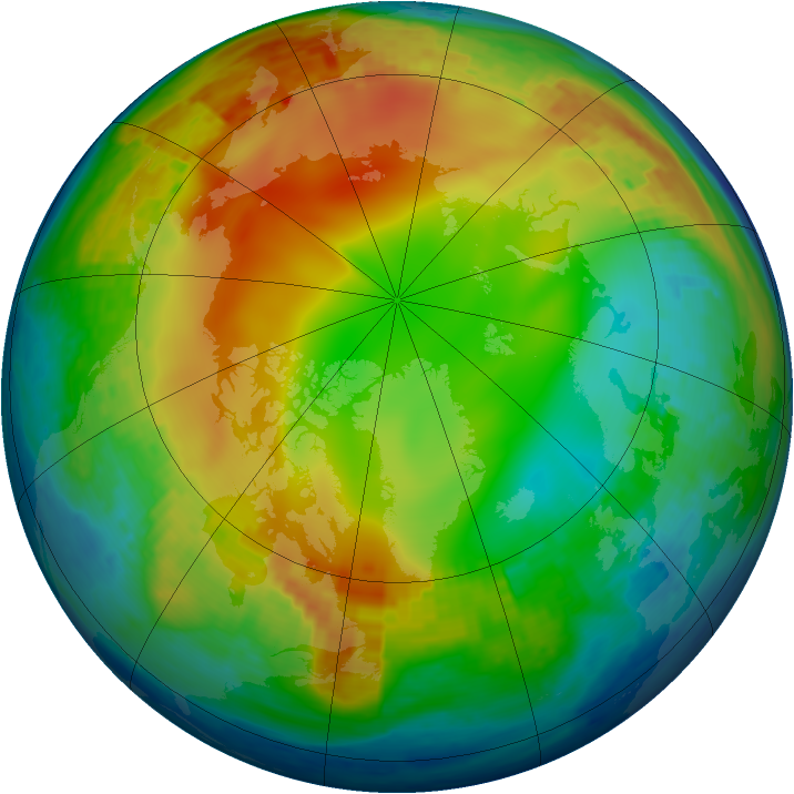 Arctic ozone map for 12 January 2002
